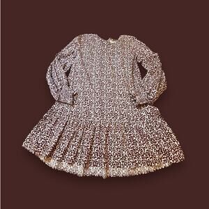 Munthe Cotton Blend Burgundy White Leopard Peplum Mini Dress Size 42 (US 12)